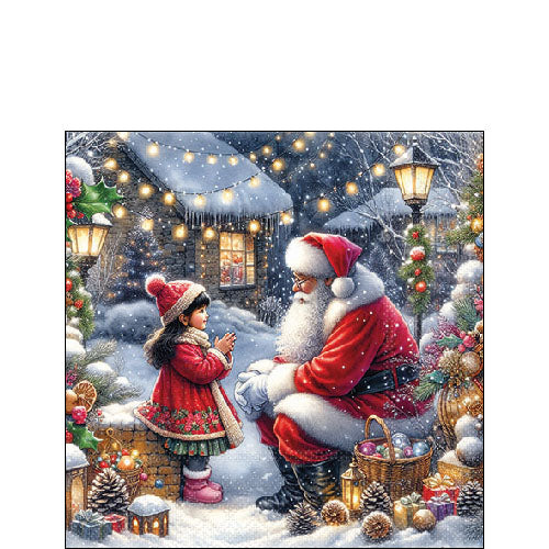 Talking To Santa Cocktail Napkin