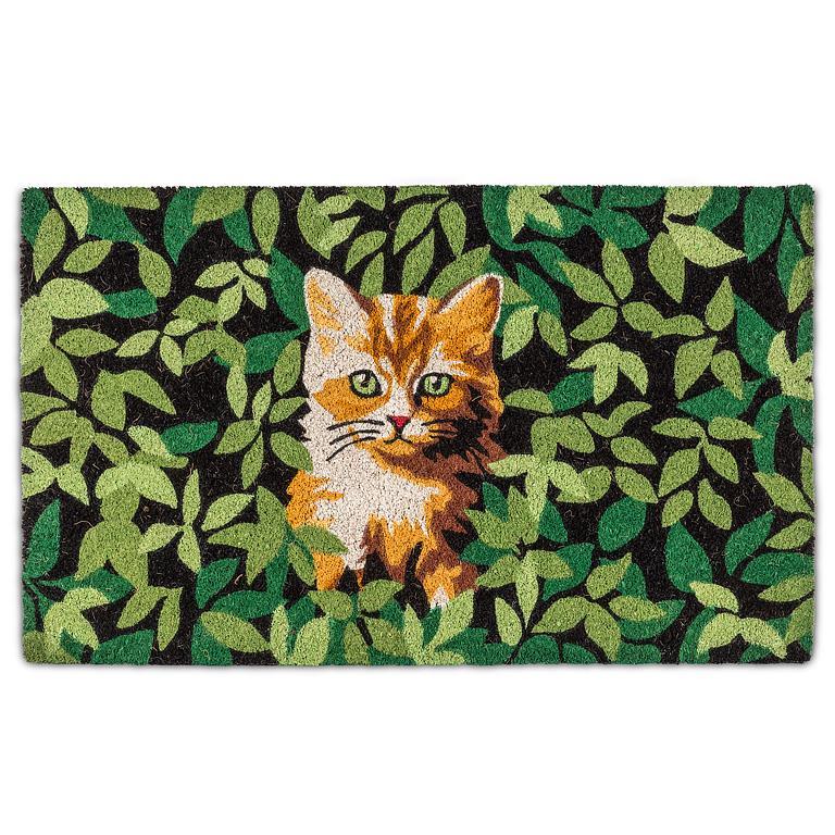 Kitten in Greenery Doormat