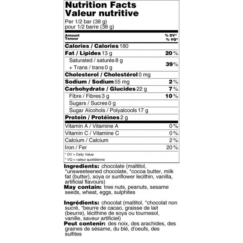 No Sugar Added DARK Chocolate Bar - Rogers Chocolate