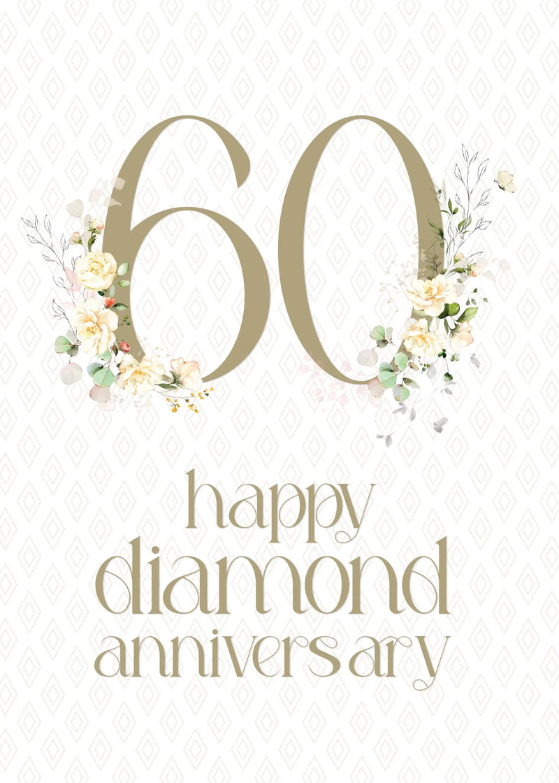 60th Anniversary Floral Card