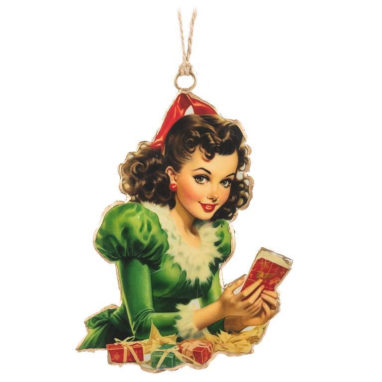 Retro Wrapping Woman Ornament