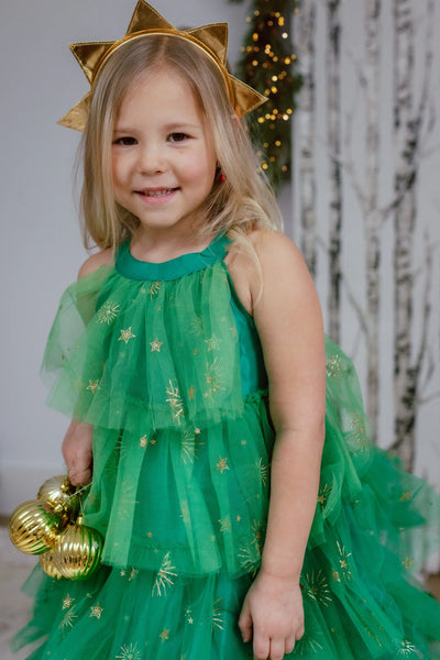 Christmas Tree Dress with Headpiece