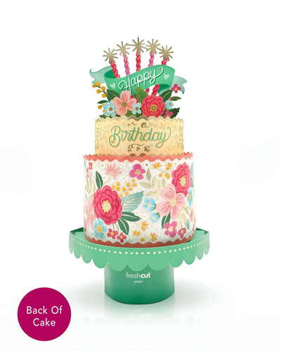 Blooming Birthday Cake Pop-up Greeting Card