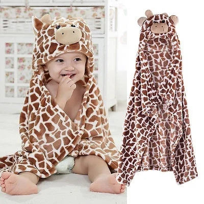 Kids Animal Themed Super Soft Hoodie Towel