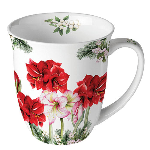 Blooming Amaryllis Bone China Mug