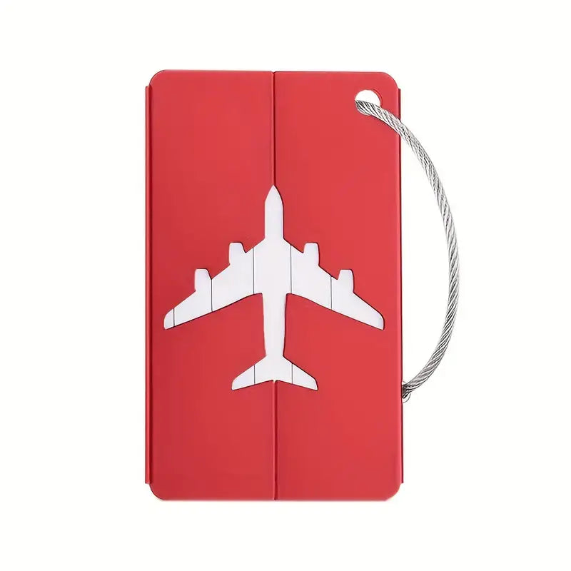 Red Aluminum Luggage Tag