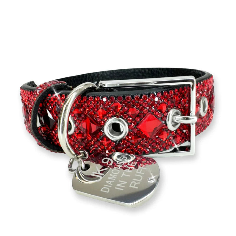 Diamond in the Ruff RED - Dog Collar & Leash  ( Sold Individually)