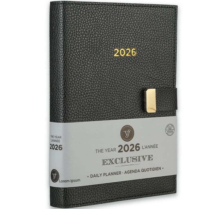 2026 Daily Planner – Exclusive Soft Cover with Clasp (Black)