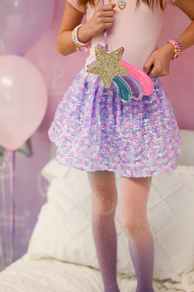 Purple Sequin Party Skirt