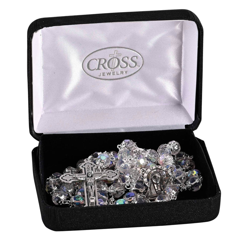 Rosary Crystal Aurora Borealis Glass 21L