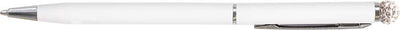 Rhinestone Globe Pen-White