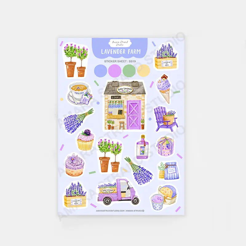 Lavender Farm Café Sticker Sheet