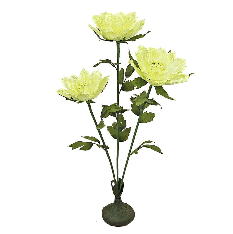 45" H Free Standing Artificial Faux Peonies: Apple Green - Lemon And Lavender Toronto