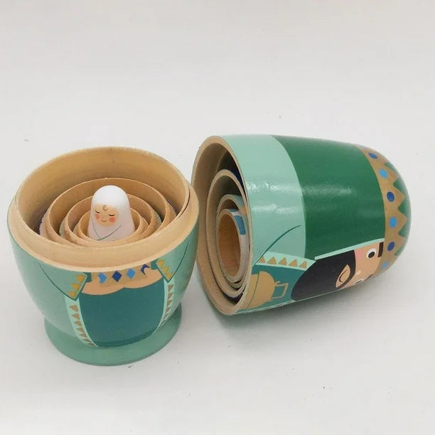 Set of 5 Wooden Nativity Nesting Doll Set