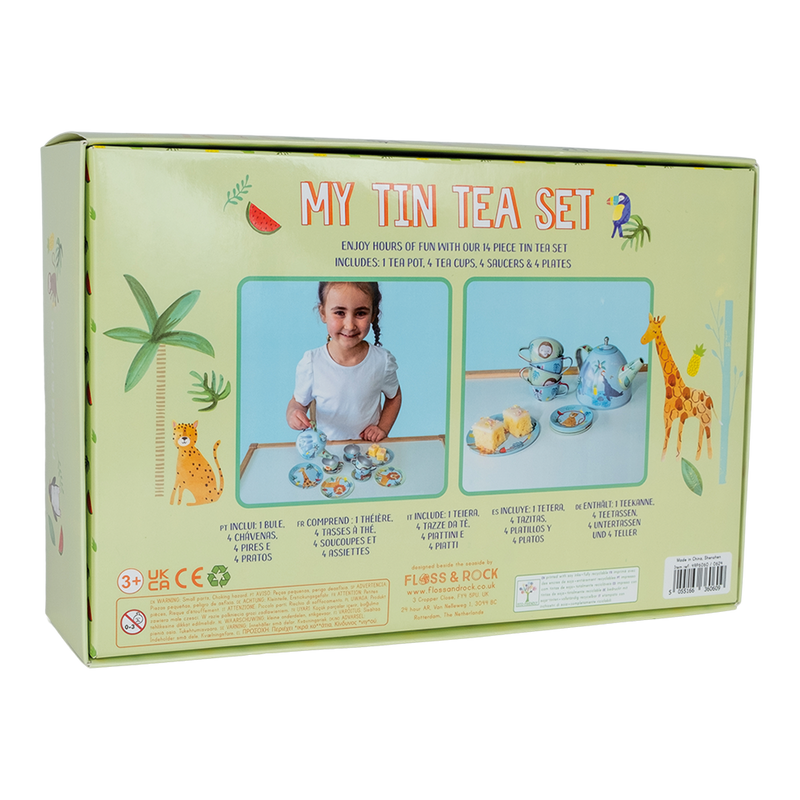 Tin Tea Set 14pc Jungle