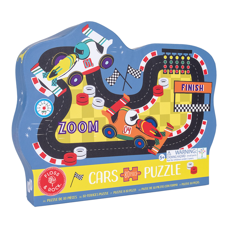 Cars 80pc "Race Track" Shaped Jigsaw Puzzle