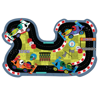 Cars 80pc "Race Track" Shaped Jigsaw Puzzle