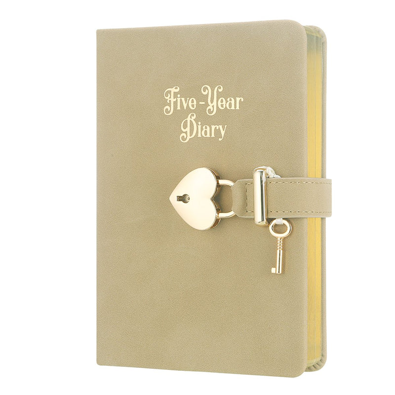 5 Year Notebook Journal with Lock (Beige) - Lemon And Lavender Toronto