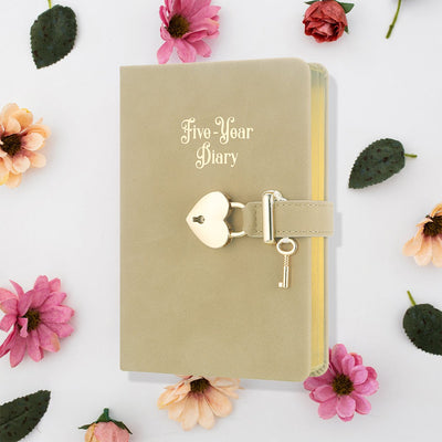 5 Year Notebook Journal with Lock (Beige) - Lemon And Lavender Toronto