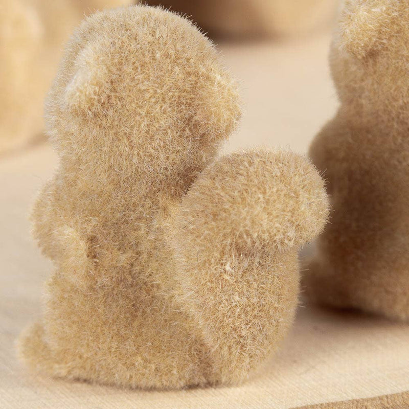 1" Miniature Flocked Squirrel