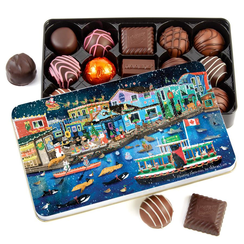 Floating Festivities - 15 Piece Milk and Dark Chocolate Assortment
