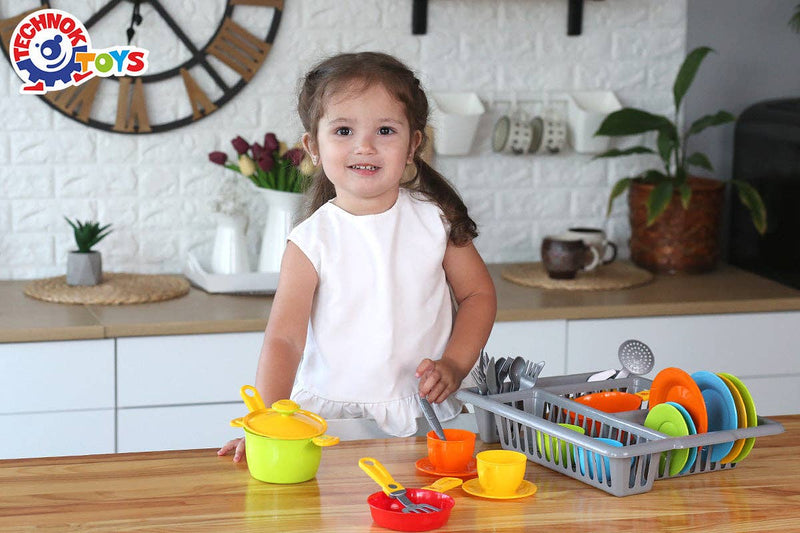 Play Dishes for Kids Kitchen - 33 Pcs Pretend Play- Made in Ukraine