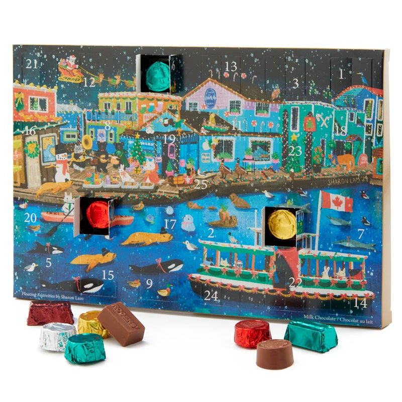 Floating Festivities" Advent Calendar - Milk Chocolate
