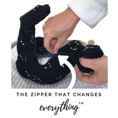 Galaxy Love - Navy - Babysuit - Footed- Zippy Jamz