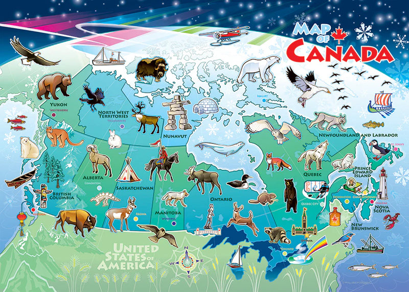 Canada Map.🇨🇦(tray) | 35 Piece Tray