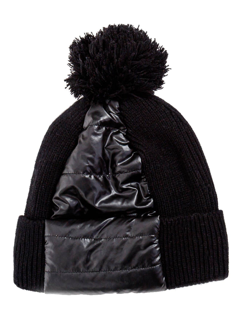 Black Puffer Winter Toque