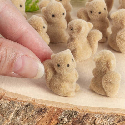 1" Miniature Flocked Squirrel