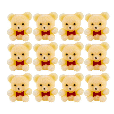 Miniature Yellow Flocked Teddy Bear- Sold Individually
