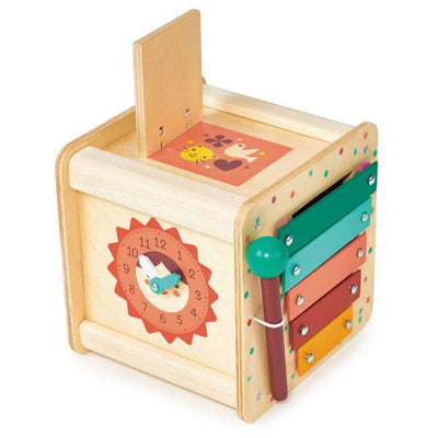 Wooden Toddler Activity Cube - Montessori