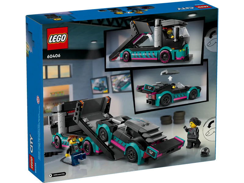 LEGO® City Race Car and Car Carrier Truck Building Toy