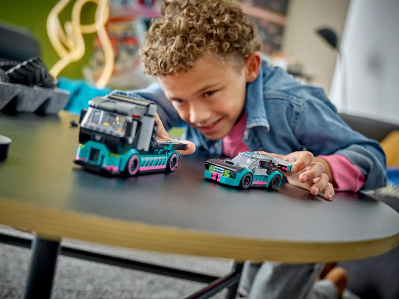 LEGO® City Race Car and Car Carrier Truck Building Toy