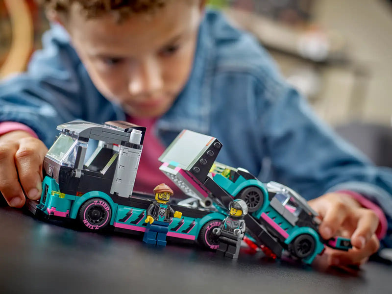 LEGO® City Race Car and Car Carrier Truck Building Toy