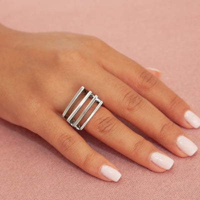 Clean Bold Angular Stretch Ring
