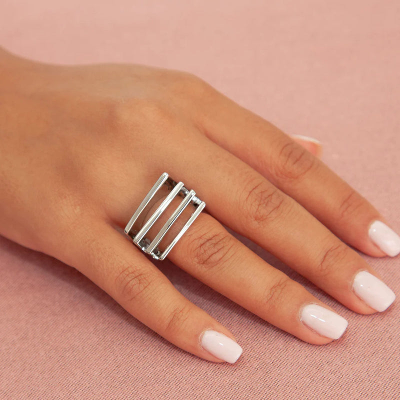 Clean Bold Angular Stretch Ring
