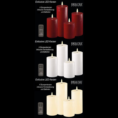 Cream Realistic LED Candle  Box Set