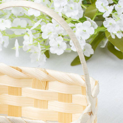 Rectangle Bamboo Basket with Handle - Sold Individually