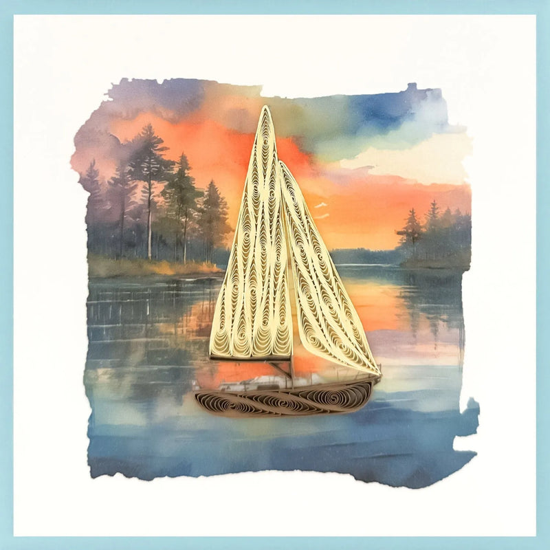 Sailboat On Lake Card
