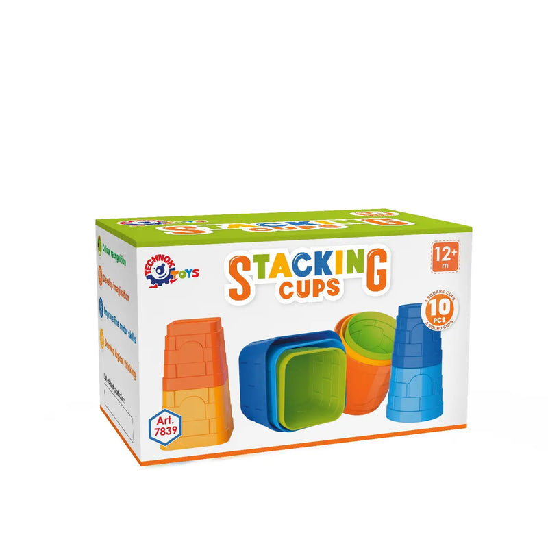 Baby Stacking Cups Toy - Set of 2 Colorful Stacking- Made in Ukraine