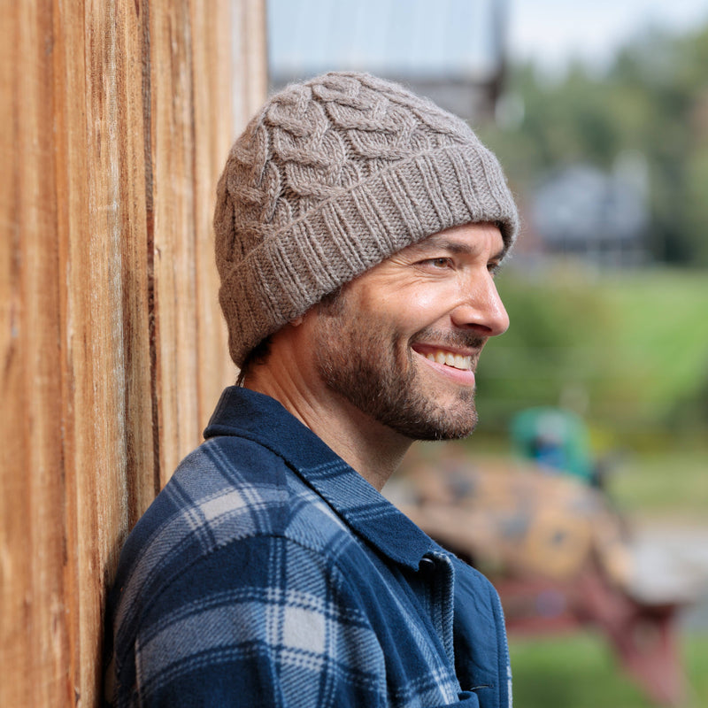 Lost Horizons Canada - Churchill Wool Hat – Textured Cable Knit Beanie