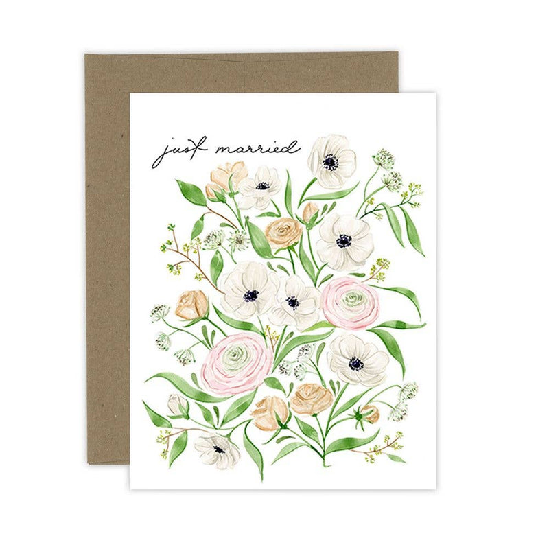 Just Married Flower Card