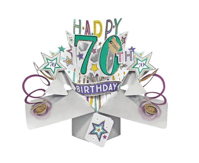 70th Birthday Pop Up Card - Lemon And Lavender Toronto