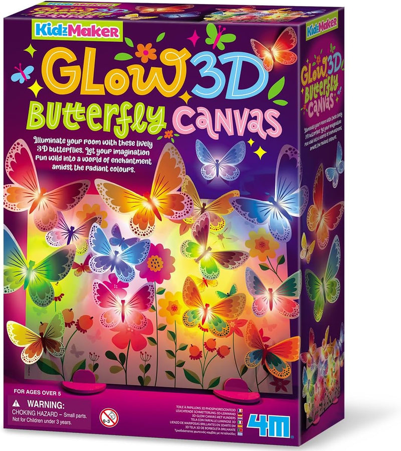 Glow 3D Butterfly Canvas