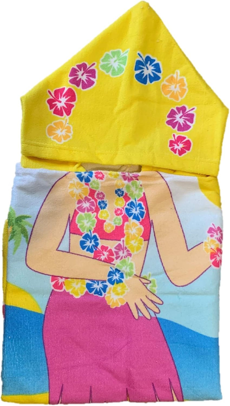 Kids Hawaiian Patterned Hoodie Towel