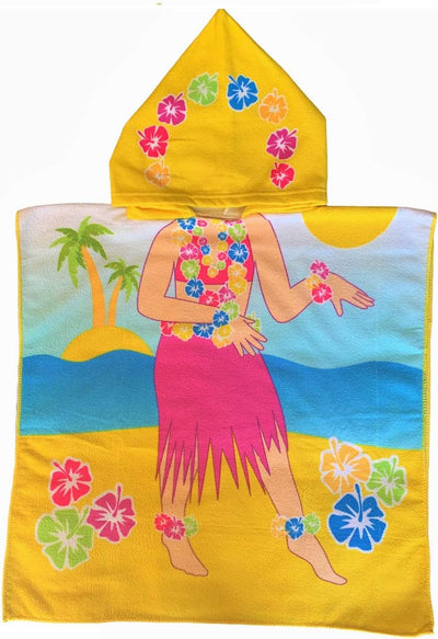 Kids Hawaiian Patterned Hoodie Towel