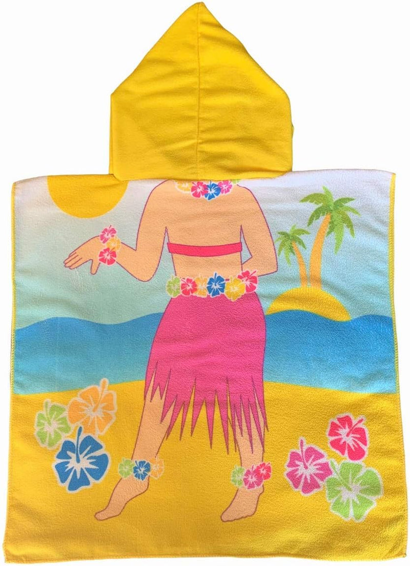 Kids Hawaiian Patterned Hoodie Towel