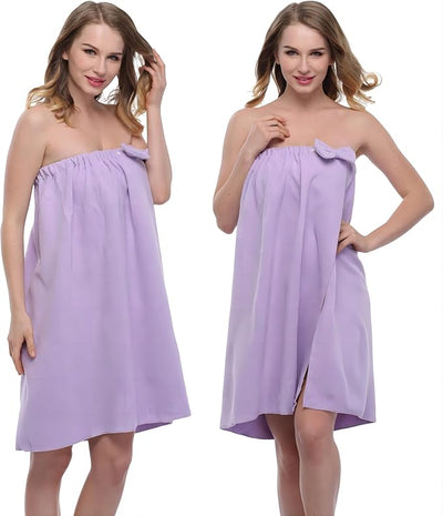 Elasticated Wrap Towel Dress with Bow